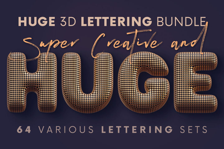 Huge 3D Lettering Bundle – 64 Sets