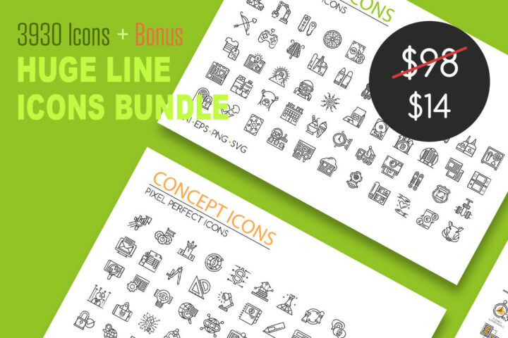 Huge Line Icons Bundle – 3930 Icons