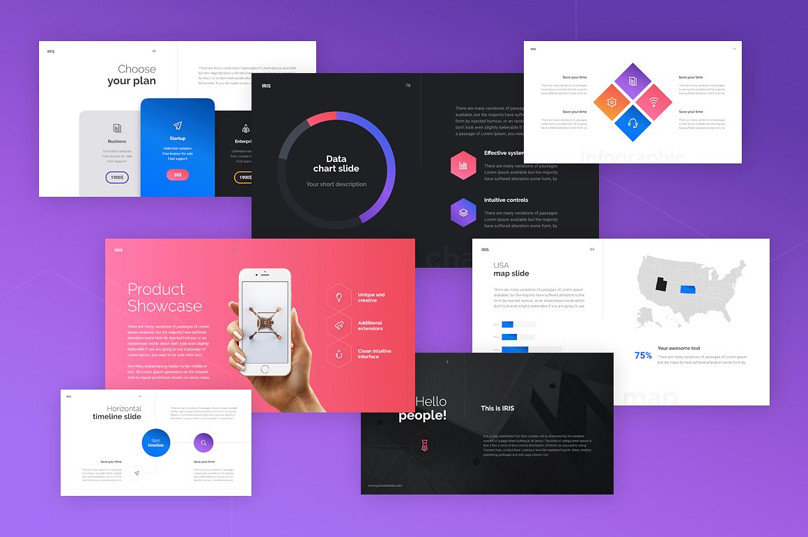 IRIS Free Keynote & PowerPoint Template - Dealjumbo