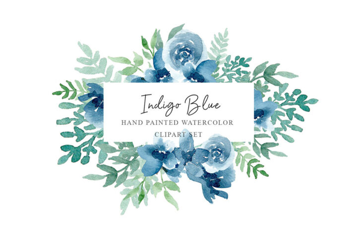 Free Indigo Blue & Green Watercolor Set