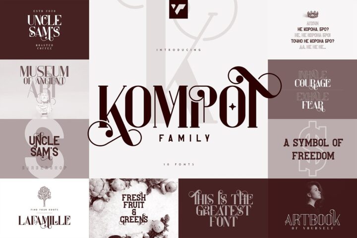 Kompot Family – 10 Fonts