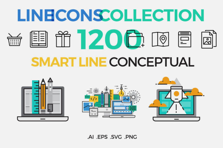 1200 Line Icons & Concept Illustrations