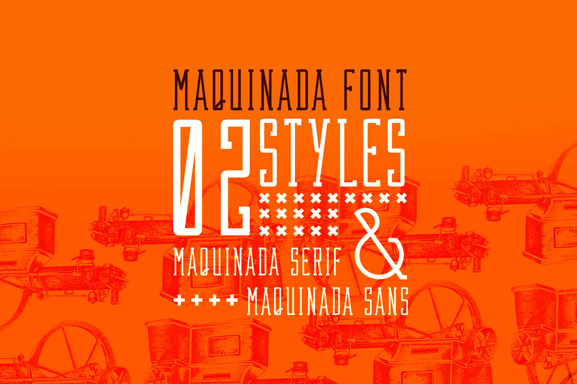 Maquinada Sans & Serif - Free Font - Dealjumbo