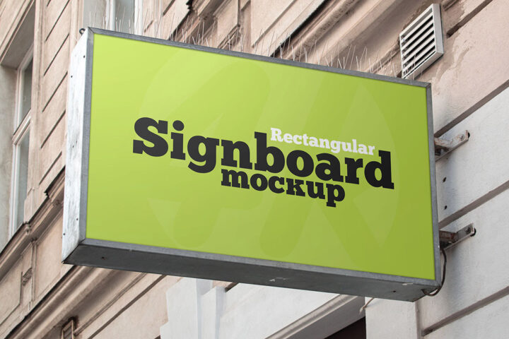 Metalic Signboard – Free Mockup