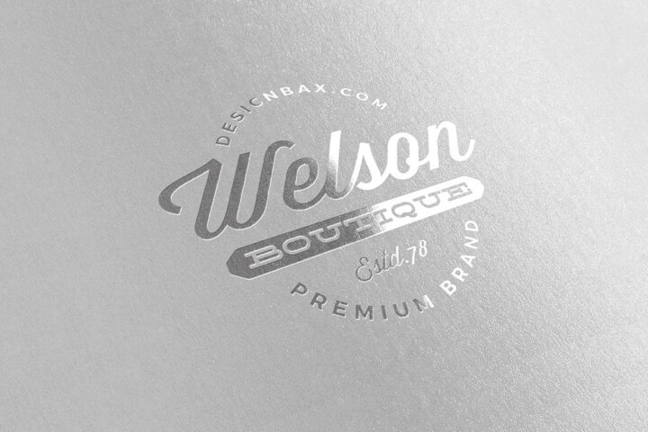 Metallic Silver Logo Mockup