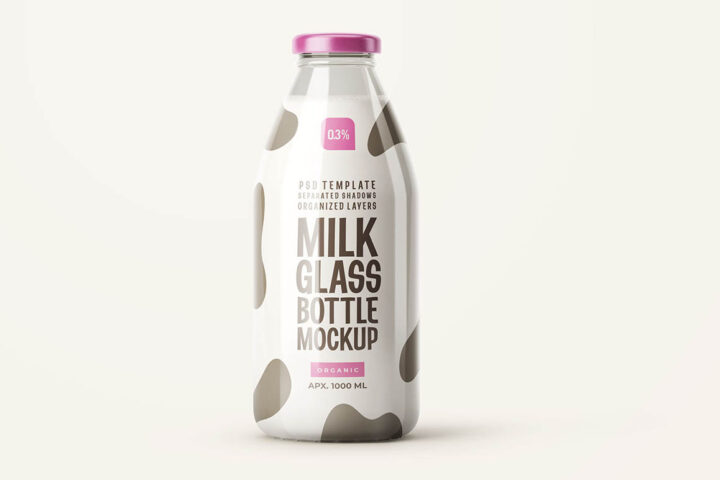 Milk Glass Bottle – Free Mockup