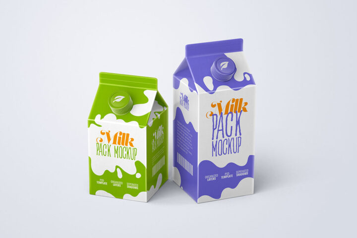 Milk Carton Box – Free Mockup