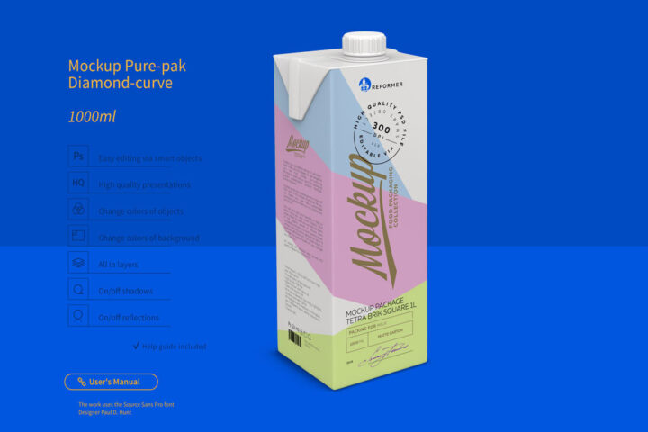 Milk or Juice Package – Free Mockup