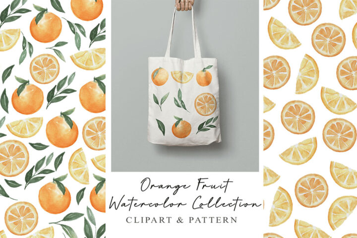 Orange Watercolor Set