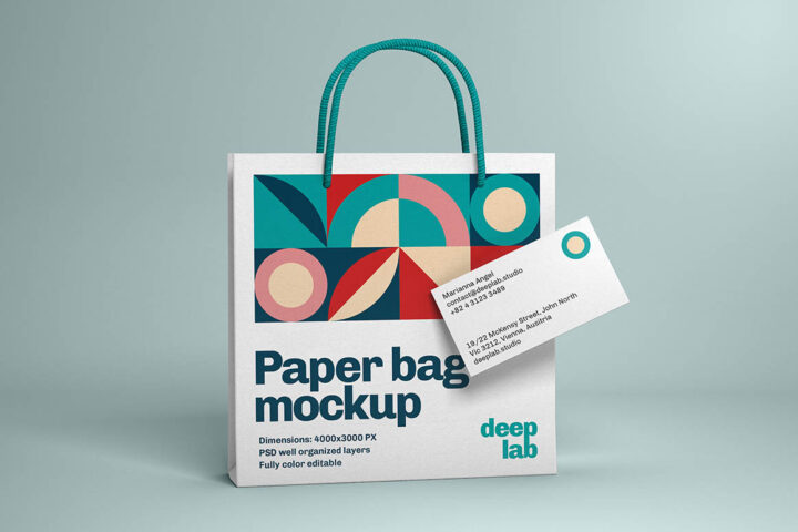 Paper Bag & Business Card – Free Mockup