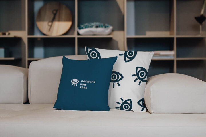 Pillows on the Sofa – Free Mockup
