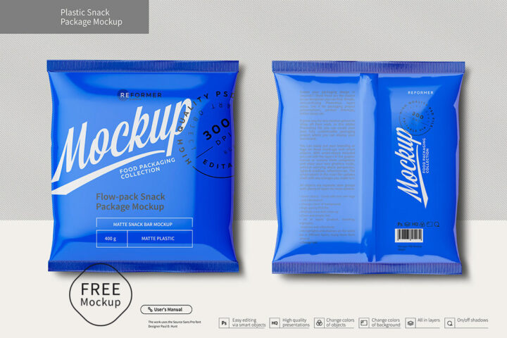 Plastic Snack Package – Free Mockup