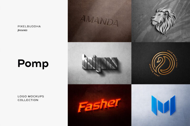Pomp: 30 Logo Mockups