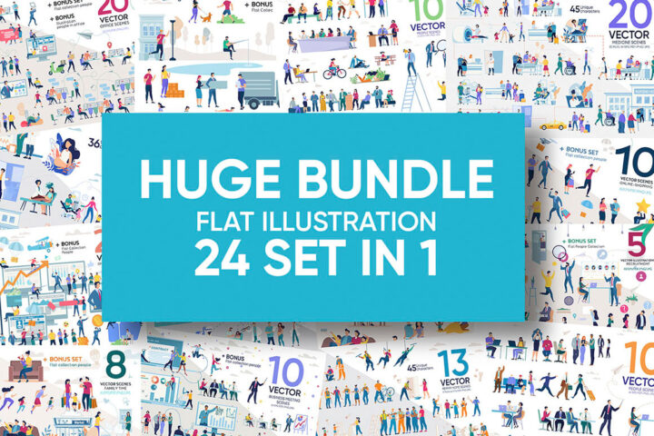 Unique & Flat People Illustrations