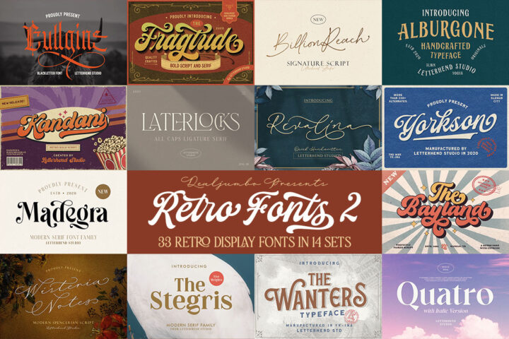 Realistic Retro Display Fonts Vol.2