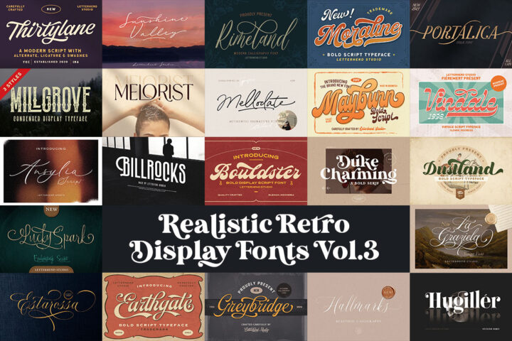 Realistic Retro Display Fonts Vol.3