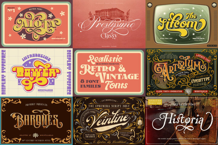 Realistic Retro & Vintage Fonts