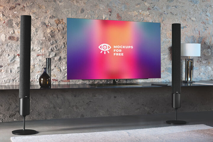 Realistic Smart TV – Free Mockup
