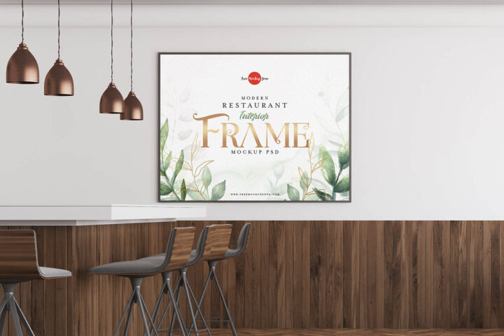 Frame in Restaurant – Free Mockup