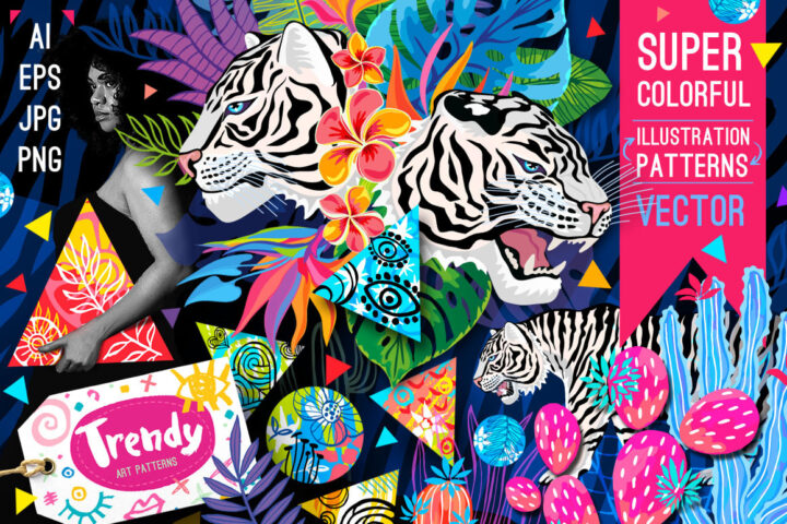 Super Colorful Illustrations & Patterns