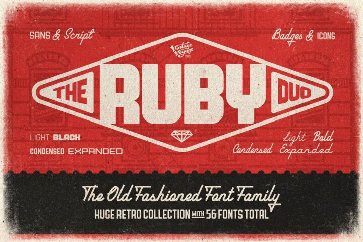 The Ruby Duo – 56 Fonts