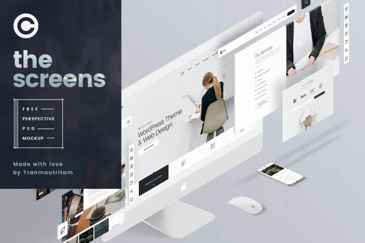 Perspective Screen – PSD Mockup