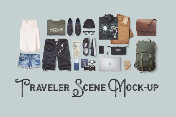 Free Traveler Scene Mock-up