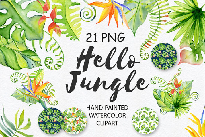 Free Tropical Watercolor Bundle