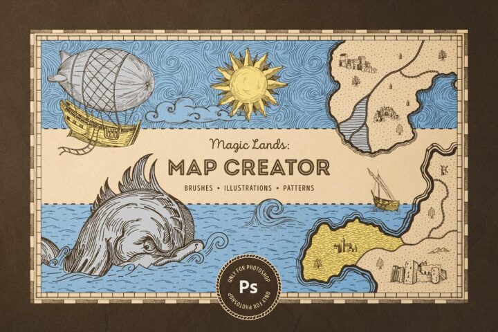 Vintage Map Creator for Photoshop