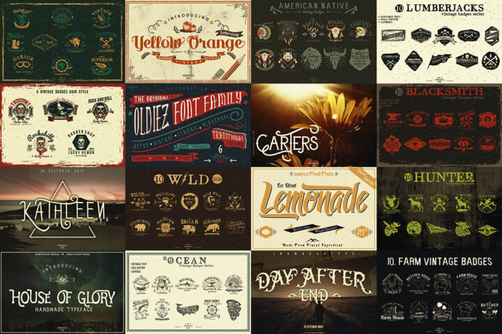 Vintage Style Fonts & Badges