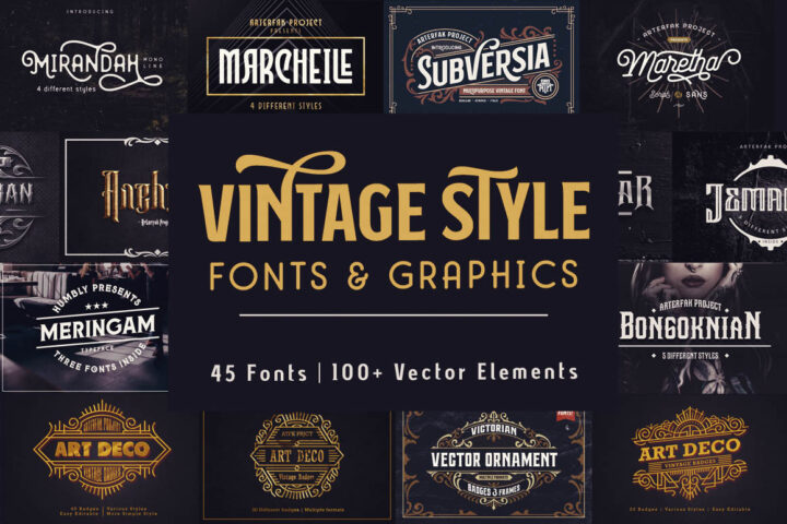 Vintage Style Fonts & Graphics