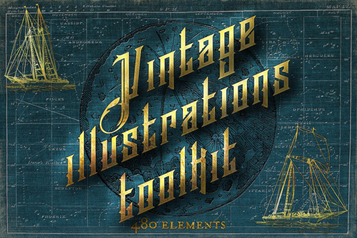Vintage Illustrations Toolkit – 480 Shapes