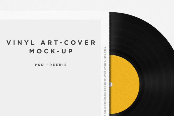Vinyl Disc Cover Art Mockup