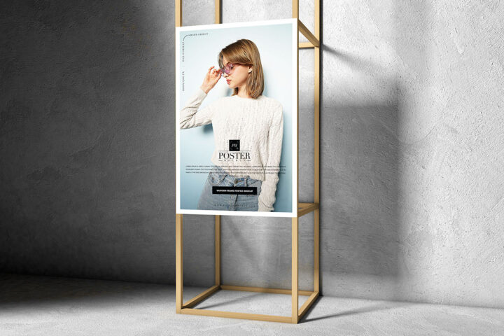 Wooden Frame Poster – Free Mockup