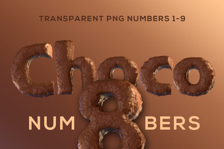Free Choco 3D Numbers