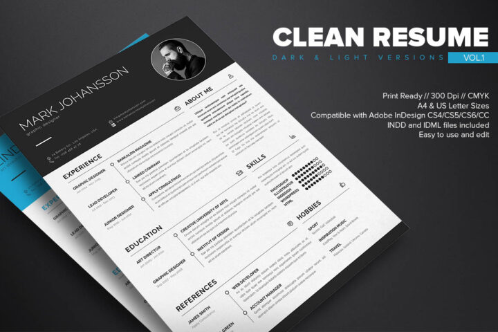 Clean InDesign Resume Template