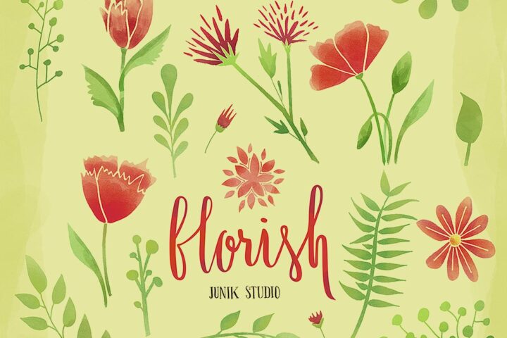 Floral Watercolor Shapes