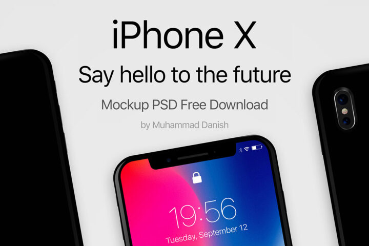 iPhone X Black Free PSD Mockup