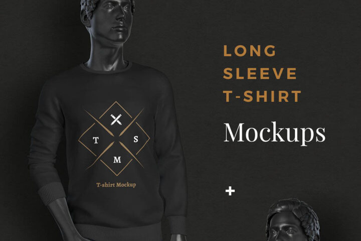 Free Long Sleeves T-Shirt Mockup