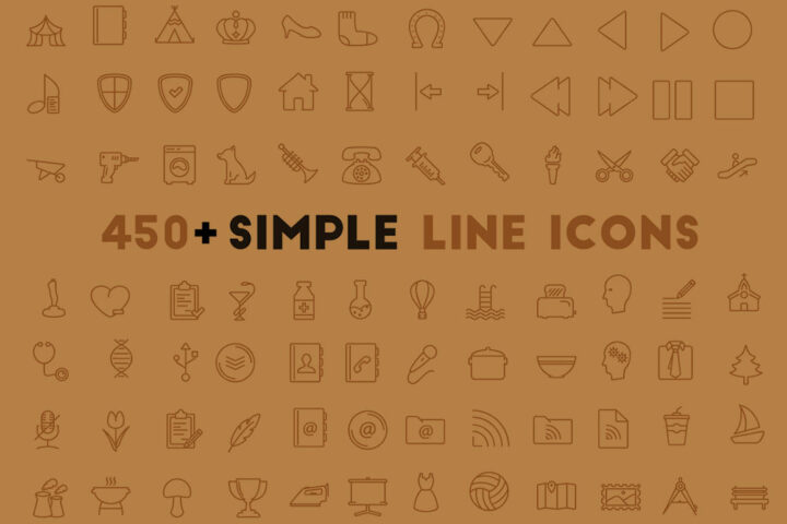 450+ Simple Oultine Icons