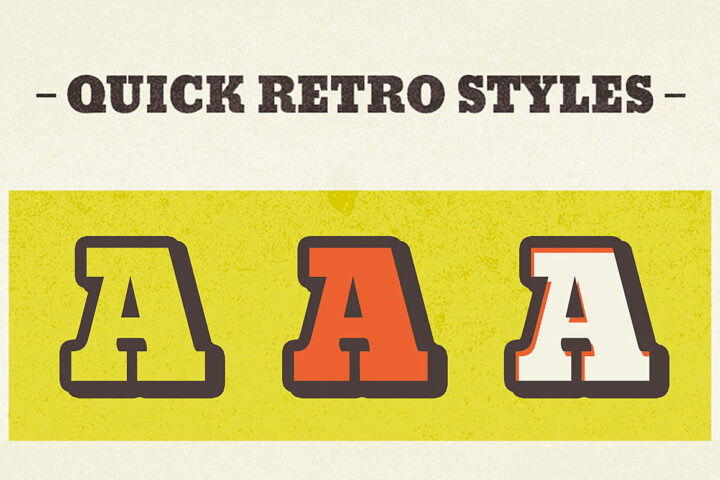 Quick Retro Text – Free PSD Styles