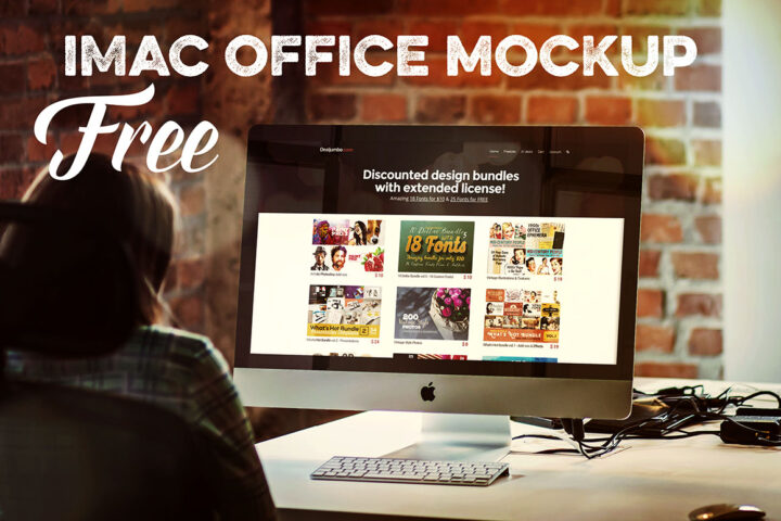 iMac Office Mockup – Free PSD