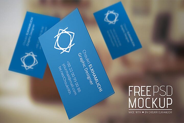 Flying Business Cards Mock-up