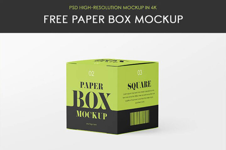 Square Paper Box – Free Mockup