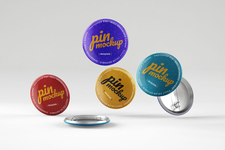 Glossy Button Pin – Free Mockup