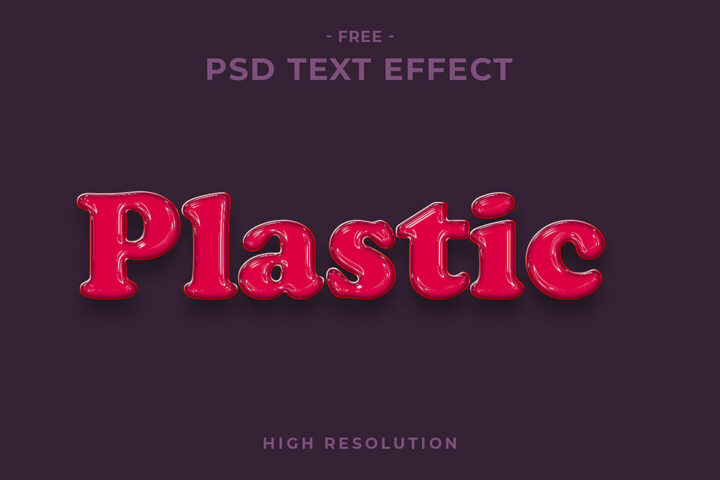 Plastic 3D Text – Free Mockup