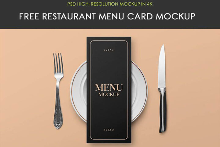 Restaurant Menu Card – Free Mockup