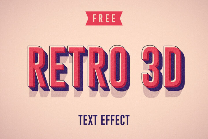 Retro 3D Text – Free Mockup