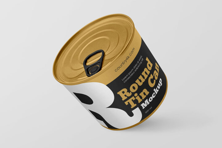 Round Tin Can – Free Mockup