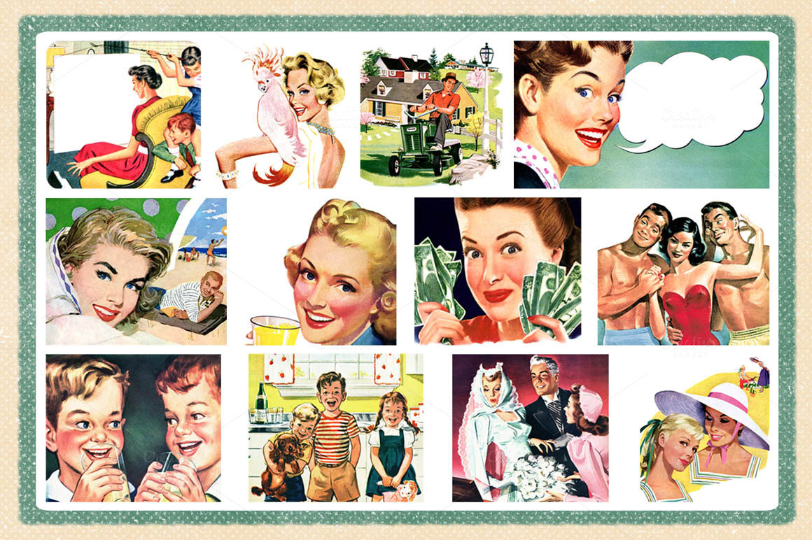 Vintage Illustrations & Textures - Dealjumbo